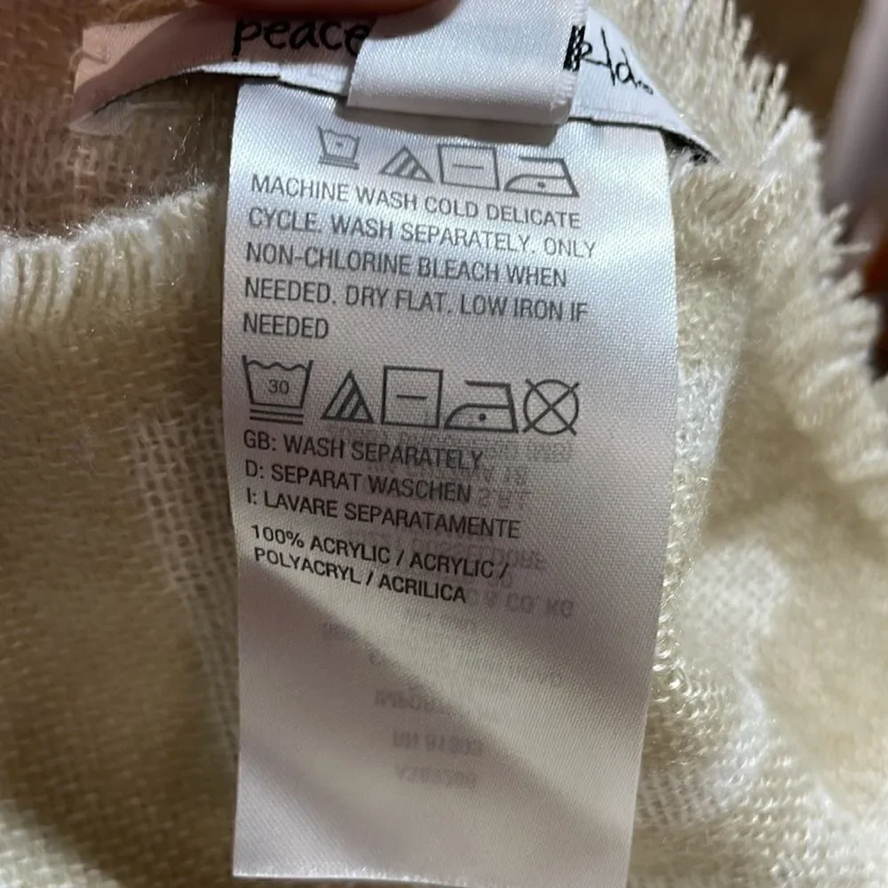 Peace Love World Love is Beautiful Oversized Scarf Shawl